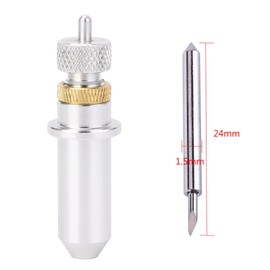 15pcs Cutting Knife Tungsten Steel Plotter Blade with Cutter Blade Plotter Cutting Tool 1.5mm Shaft Diameter for Cutting 30, 45, 60 Degree with Holder Base used for vinyl cutter