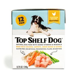 Fresh Dog Food, All Natural Complete Meal or Kibble Topper, Shelf Stable Premade Wet Recipe with Added Vitamins & Minerals for Picky Eaters Puppies Seniors (Chicken 12 x 8.75oz Cartons)