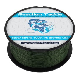 Reaction Tackle Braided Fishing Line NO Fade Low Vis Green 20LB 150yd