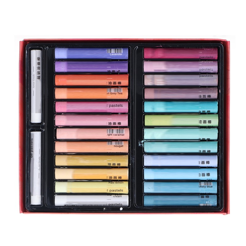26pcs Oil Pastels 24 Colors Soft Creamy Safe Reliable DIY