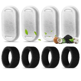 Wasserbrunnen Filter, Ersatzfilter für Katzenbrunnen, Trinkbrunnenfilter, 4 Pack Ersatzfilter, Baumwoll-Aktivkohle & Harz Katzenbrunnenfilter mit dreifacher Filtration, für Katzen und Hunde
