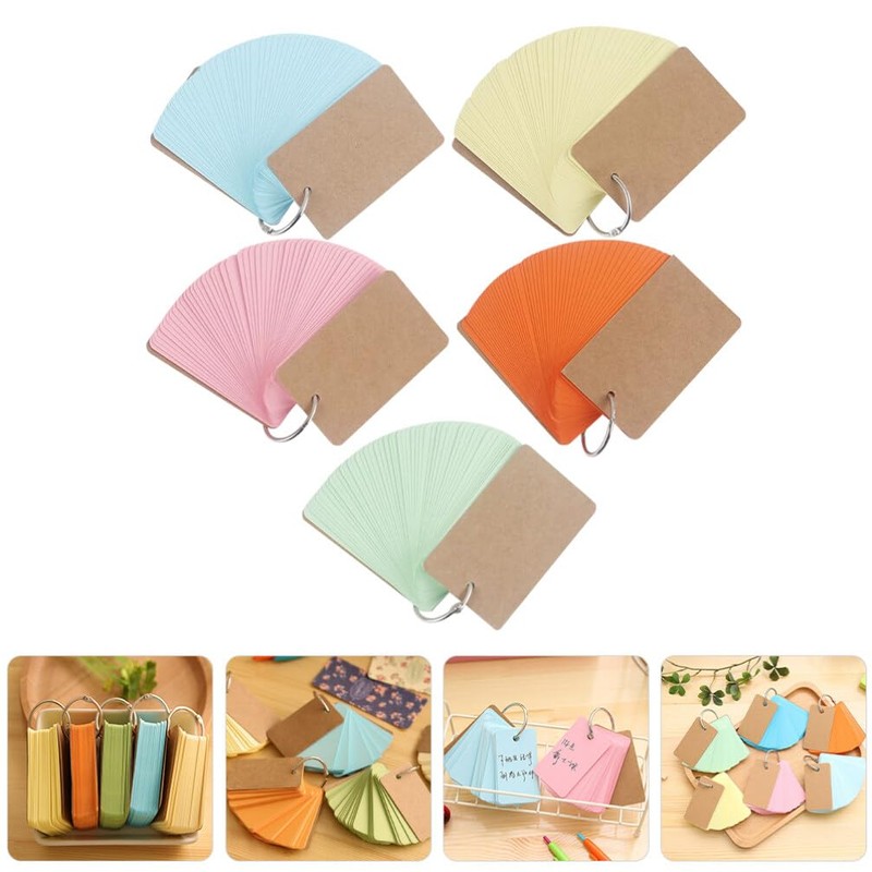Operitacx 5pcs Binder Clips Note Pads Flash Cards Practical Memory