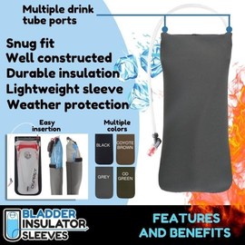Bladder Insulation are Compatible with Osprey Hydraulics Water Bladder - Reservoir (Coyote Brown, Slide_Top_2.5L)