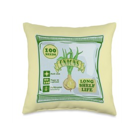 Onion seeds packet growing vegetables Throw Pillow