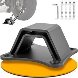 Bicycle Wall Anchor, Floor Anchor, Motorcycle, 6 mm High-Strength Steel, Double Arch and 4 Anchor Points, Anti-Theft Protection, Wall Anchor for Bicycle Lock, Includes Expansion Dowels, Screws