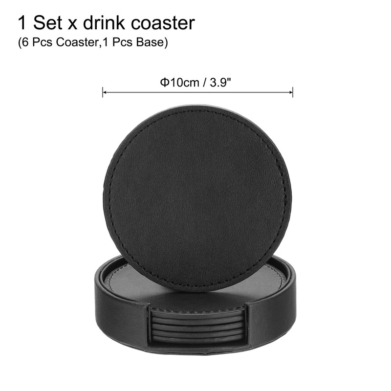 sourcing map 1 Set Leather Coasters for Drinks, Drink Coasters