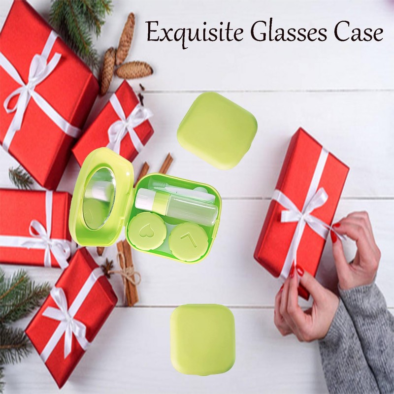 Erewa 4 Pack Colorful Contact Lens Case Kit with Mirror