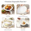 N9R 150PCS White Plastic Plates with Disposable Silverware Set, Gold