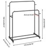Laiensia Double Rods Garment Rack with Wheels, Clothing Rack for