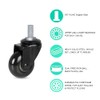 Hirate 2" Office Chair Casters Wheel with 3/8"-16UNC Threaded Stem