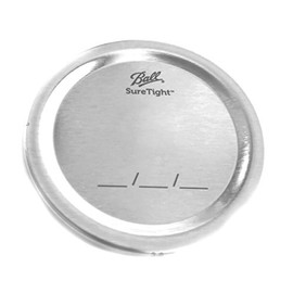 Ball Mason Jar Inner Lid & Ring Set (Wide, Silver)