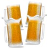 4 Pack Freezer Beer Mugs, 16 oz Clear Double Wall
