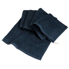 Hiorie Hand Towels, Antibacterial and Odor Resistant, Hotel Style Towels, Set of 5, Indigo, Instant Absorption, Room Dry