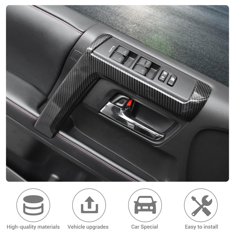 JeCar 4pcs for 4Runner Interior Door Handle Cover Trim Carbon