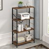 FOLUBAN Small Bookshelf, 3 Tier Rustic Book Shelf with Storage,