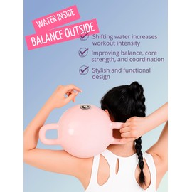 Soft Kettlebell Water Kettlebells Adjustable Waterbag Training Handle Women's Kettlebells Aqua Training Bag 2-12LB Pink Kettlebell Double Ear Handle