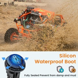 12V Rocker Switch w/Aluminum Mounting Adapter 12-24V 20A SPST On Off Toggle Switch w/Blue Indicator & 14AWG Pre-soldered Leads, Great for RV Boat Marine Trailer Truck ATV (Outdoor)