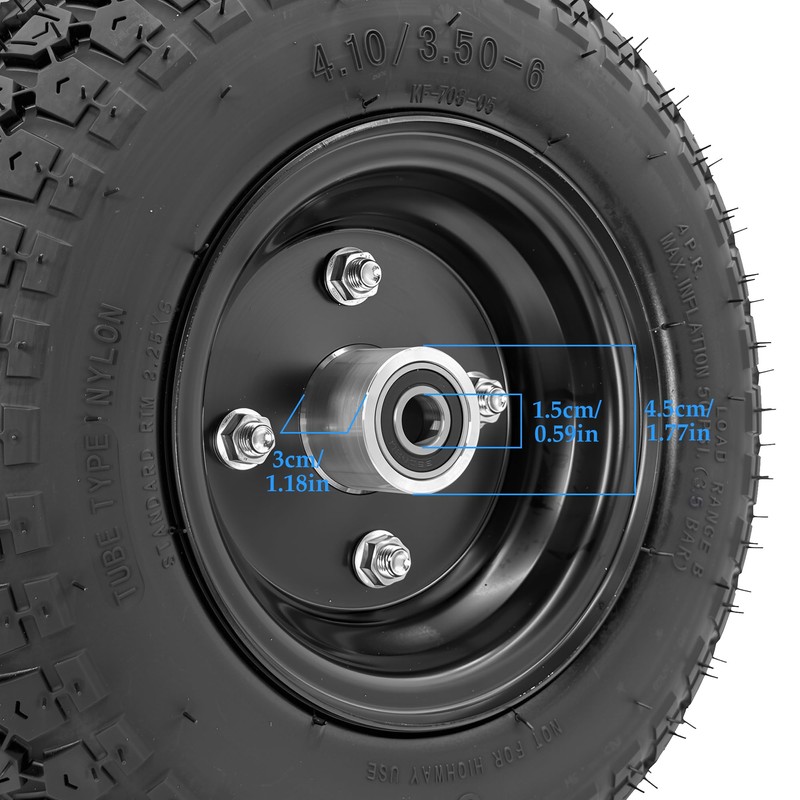 Felixstory 4.10/3.50-6 Tire and Aluminum alloy wheel Assemblies, 40% rubber