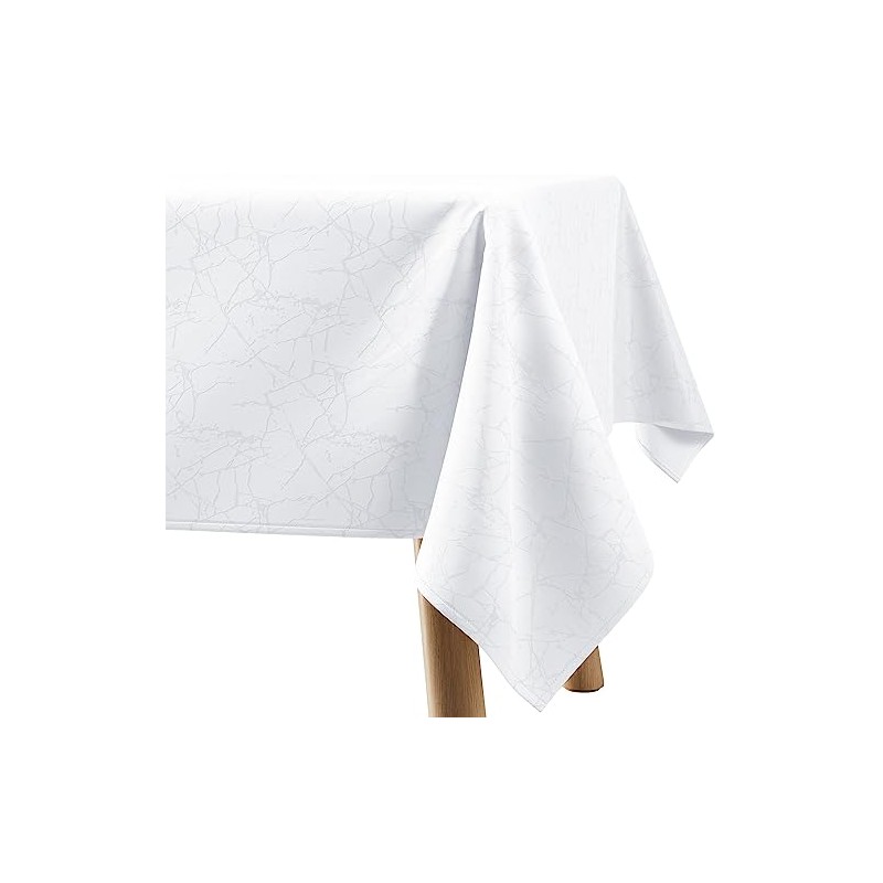 Filumi Tablecloth 140 x 260 cm White Washable for Indoor