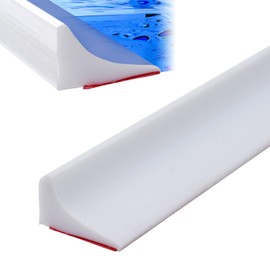 6FT Collapsible Shower Water Dam, Shower Threshold Water Stopper Barrier and Retention System and Keeps Water Inside Threshold Dry and Wet Separation (White)