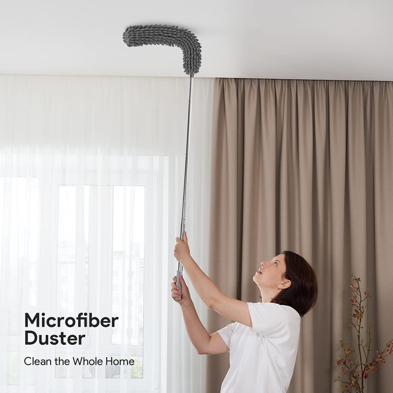 DELUX Microfiber Feather Duster,7 PCS Reusable Bendable Washable Cobweb Duster