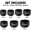 FOCUS AUTO TOOLS 7 Pcs 3/8" Drive Low Profile Oil