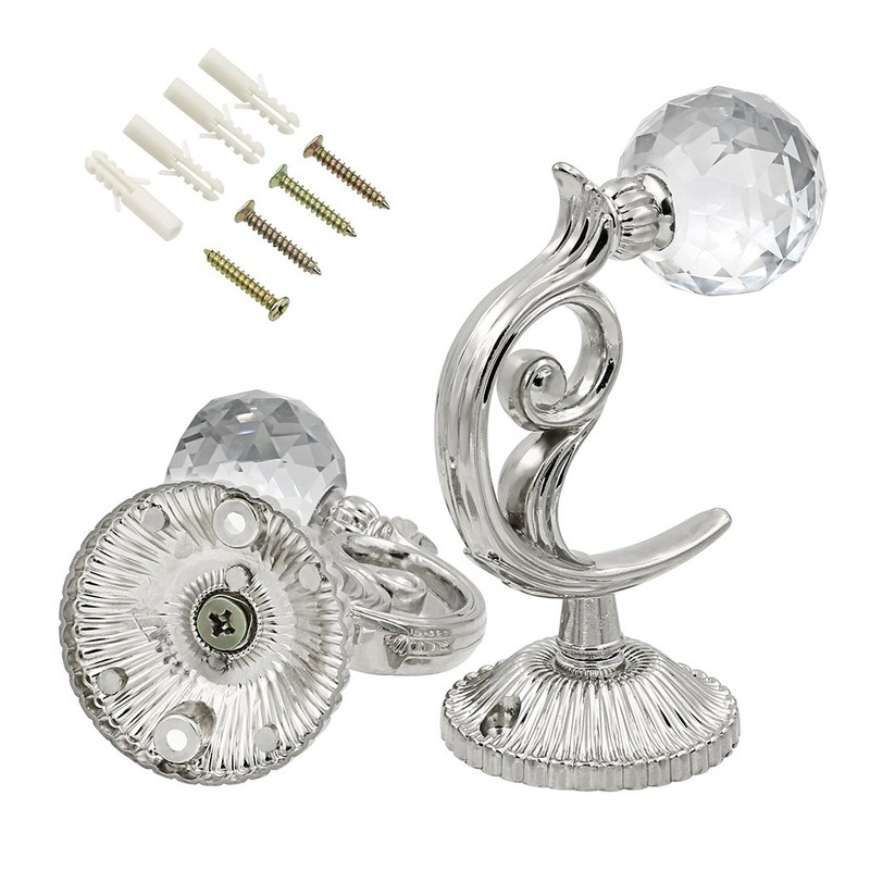 BTSKY 1 Pair Glass Cystal Ball Window Curtain Clothes Hold