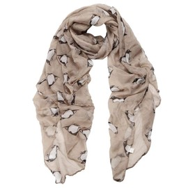 World of Shawls New Ladies Womens Celebrity Style Scarf Scarves (Beige Penguin)