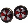 Resident Umbrella Evil Round Glass Domed Stud Post Earrings