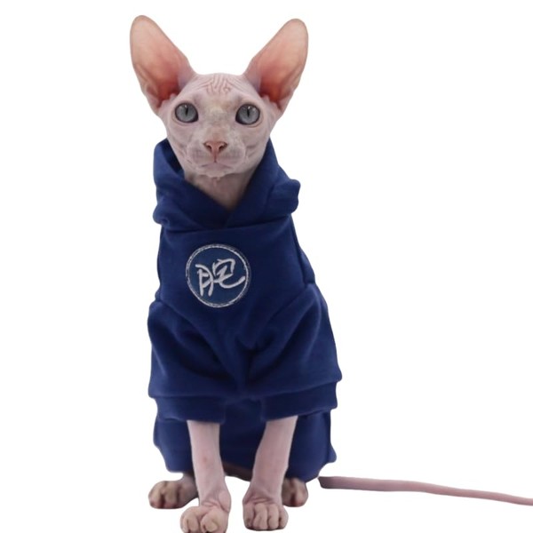 Hairless Cat Clothes Warm Soft Thick Cat Hoodie for Sphynx