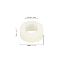 PATIKIL M6 Round Spacer Washer, 24 Pack Nylon 6.2mm ID x 11mm OD x 4mm L for M6 Screws Block 3D Printer TV Wall Mounting Electrical Outlet, Beige