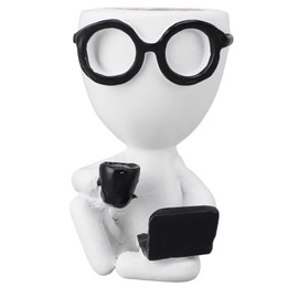 Human Shaped Plant Pots Cute Humanoid Flower Pot Decorative Succulent Flowerpot Resin Cactus Pot for Bedroom Office Type A