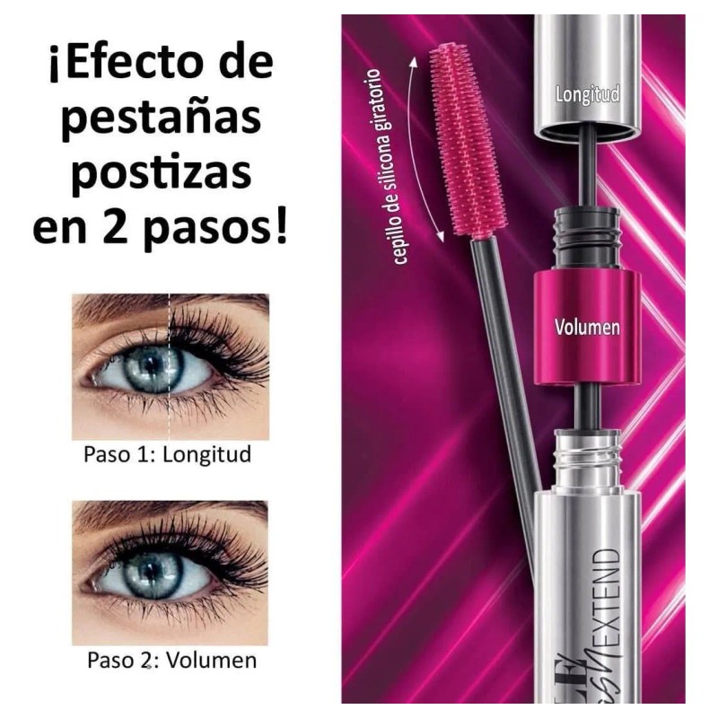 Máscara De Pestañas Doble Lahs+serum Con Capixyl/ Farmasi Negro