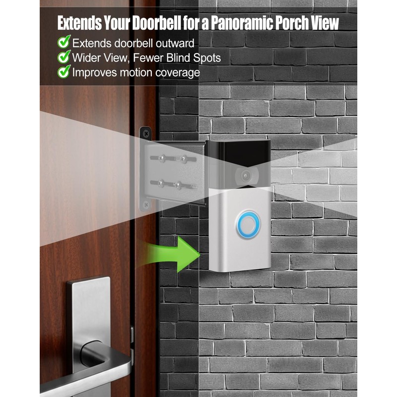Adjustable Doorbell Extender Fits for Ring Doorbell 2nd Gen, Heavy