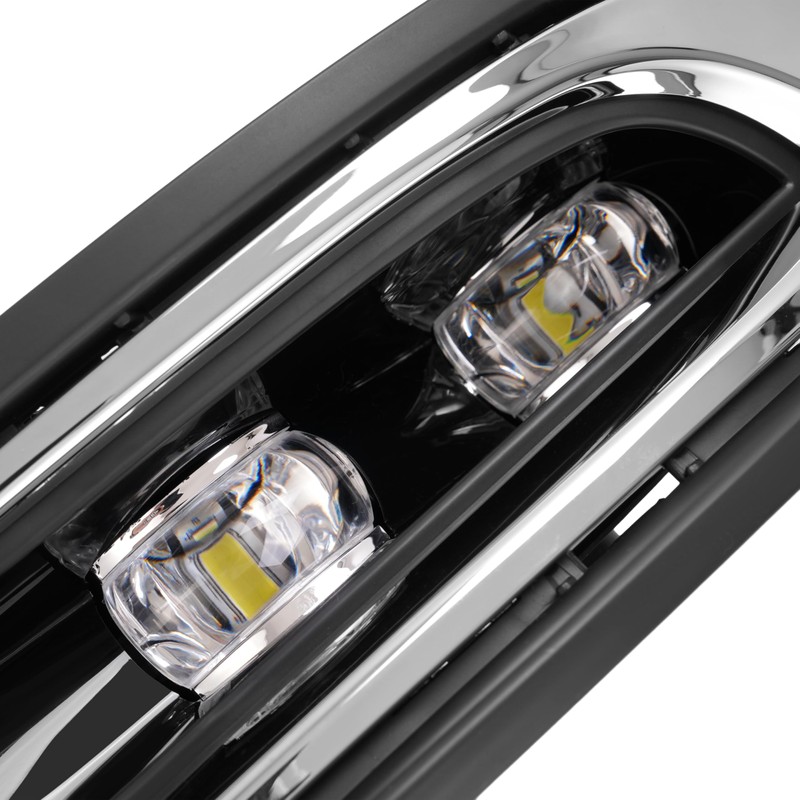 HECASA Pair LED Fog Light&Bezel&Molding Compatible with 2015-2024 Chrysler 300