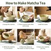 Matcha Whisk Set, 7 PCS Japanese Household Ceramic Matcha Kit