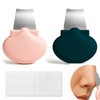 ZWWOGE 2 Pcs Mitesserentferner Werkzeug,Mit 20 feuchten Pads,Hautschrubber Gesichtsschaber Werkzeug,Mitesser