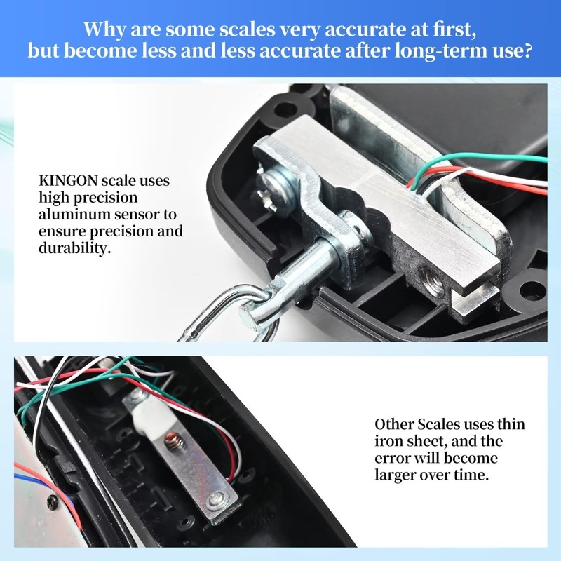 KINGON Rechargeable Luggage Scale, Digital Portable Bag Scale for Travel,