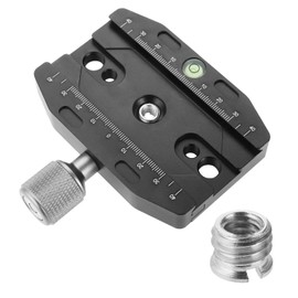 Aupoko Arca Swiss Quick Release Plate Clamp 90 mm, Universal Arca Swiss Clamp, Arca Swiss Adapter QR-90 for Tripod Head, Quick Release Plate Clamp with 1/4 Inch to 3/8 Inch Adapter for Ball Head