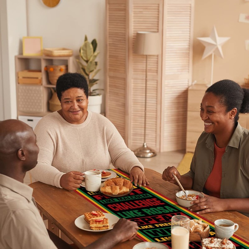 Nepnuser Juneteenth Table Runner Black History Month Kwanzaa African American