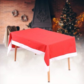 WedDecor Rectangle Christmas Tablecloth Red Table Cover Cloth for Xmas Dining Table Decorations, Table Protector Cover, Holiday Dining Party Supplies, 1pc