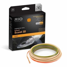 RIO Fly Fishing Fly Line Scandia 3D 8/9 F/H/I 520gr 38' Fishing Line, Clear Camo/Glacial/Salmon/Orange
