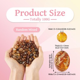 Beadthoven 100G Assorted Vintage Acrylic Beads Transparent Flower Leaf Acrylic Beads Gold Plating Bohemia Aesthetic Beads Imitated Czech Beads for Jewelry Making Bracelet Necklace DIY Crafts Brown