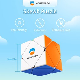Monster Go Skewb, Stickerless Magic Speed Skewb Puzzle Cube Magic Cube(Premium Package)