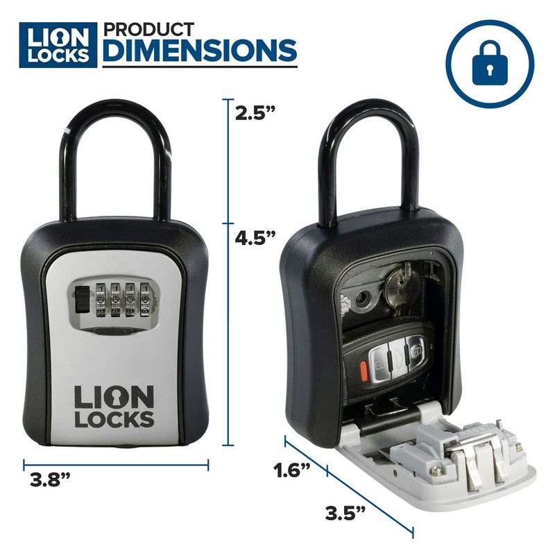 Key Lock Box for Keys with Code, 4 Digit Combination