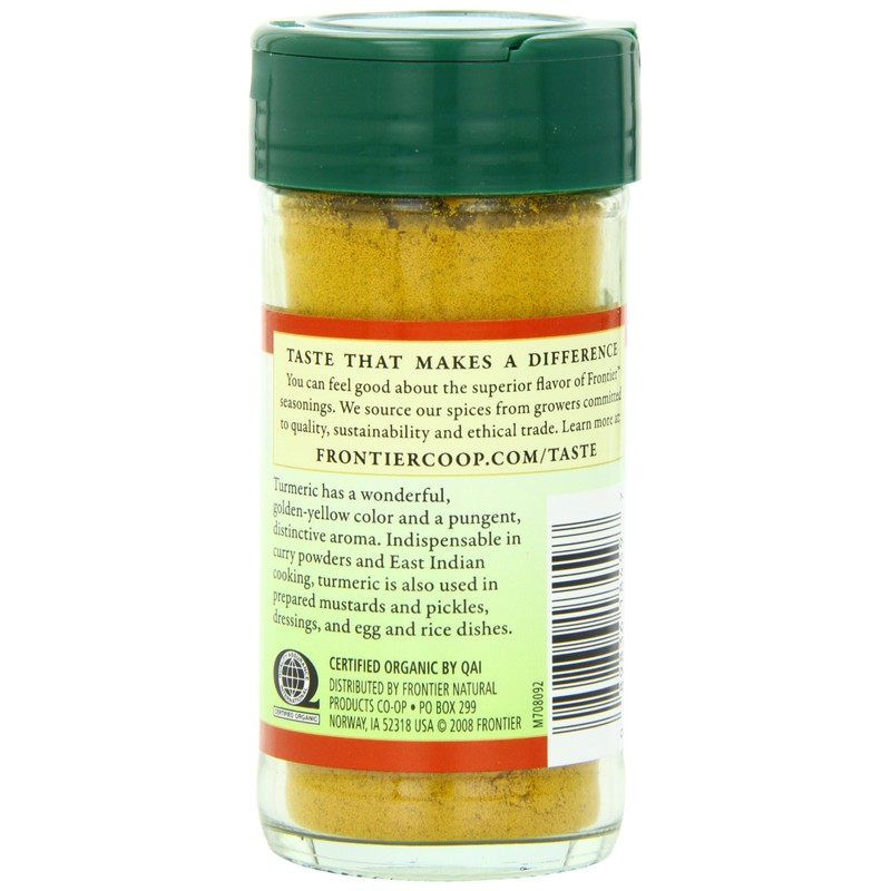 Frontier Organic Spices, Turmeric Root, 1.41 Ounce (Pack of 4)