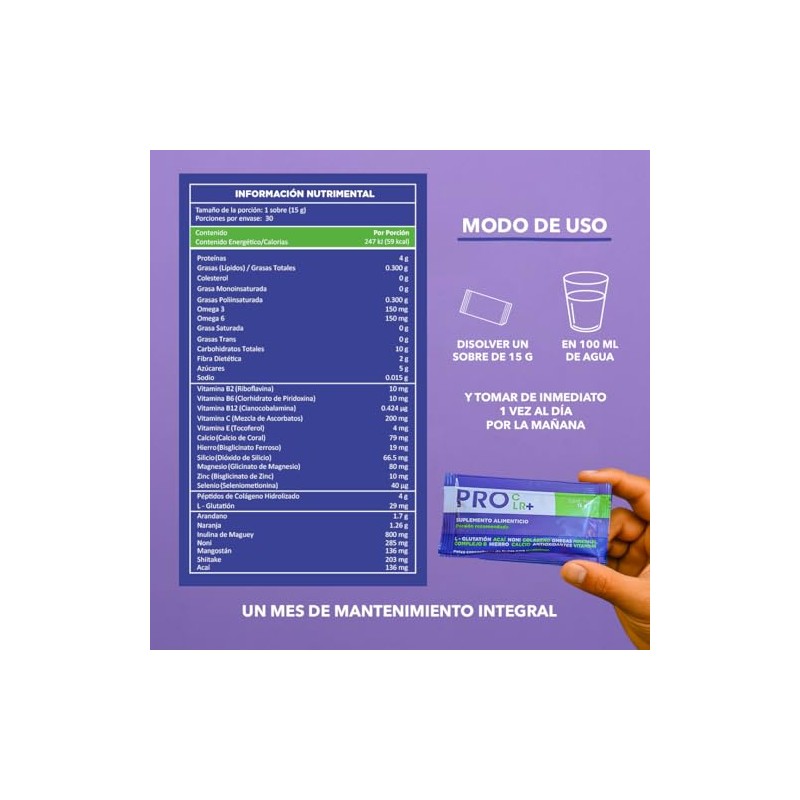 Aleria PRO CLR 15g de Multivitamnico Sinrgico en Polvo 30