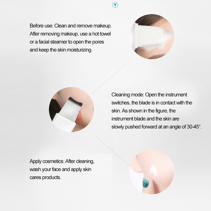 Ultrasonic Skin Scrubber Blackhead Removal Face Pore Cleanser Beauty Instrument