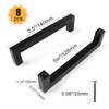 Handles for Kitchen Cabinets, Pack of 8 Cabinet Handles, Black,