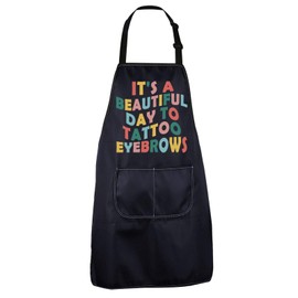 CENWA Eyebrow Artist Apron With Pockets Eyebrow Technician Gift Adjustable Cooking Apron For Eyebrows Lashes Girls (Tattoo Eyebrows apron)